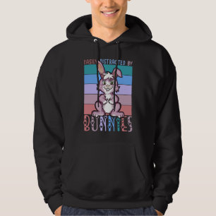 Easily Distracted by Bunnies Cute Bunny Lover Hoodie
