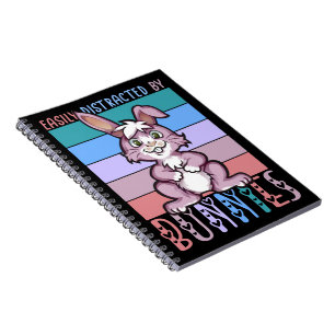 Easily Distracted by Bunnies Cute Bunny Lover  Notebook