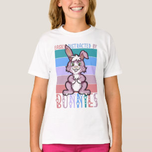Easily Distracted by Bunnies Cute Bunny Lover T-Shirt