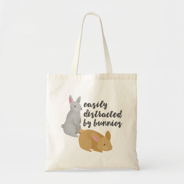 Easily Distracted By Bunnies Tote Bag (Front)