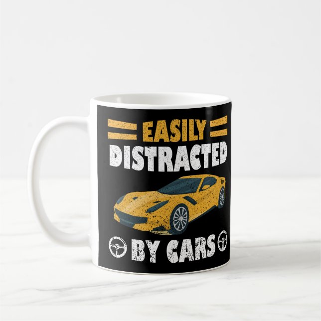 Easily Distracted By Cars Coffee Mug (Left)