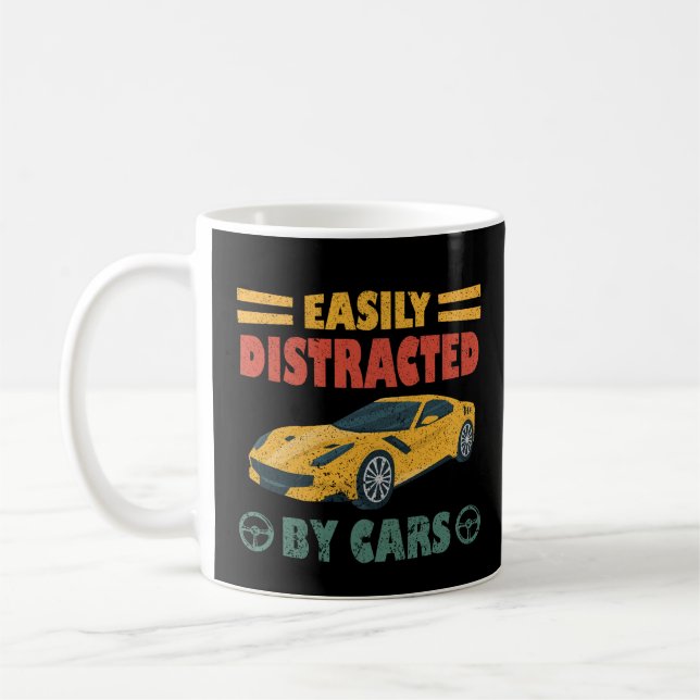 Easily Distracted By Cars Coffee Mug (Left)
