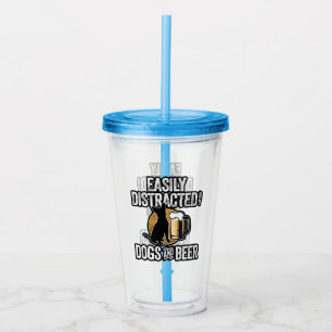 Easily Distracted by Cats and Beer Acrylic Tumbler
