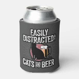 Easily Distracted by Cats and Beer Can Cooler