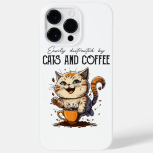 Easily Distracted By Cats And Coffee Cat Lovers Co Case-Mate iPhone 14 Pro Max Case