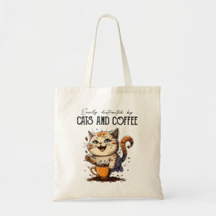 Easily Distracted By Cats And Coffee Cat Lovers Co Tote Bag