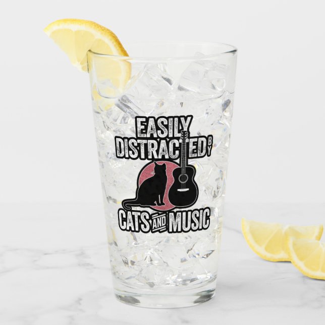Easily Distracted by Cats and Music Glass (Front Ice)