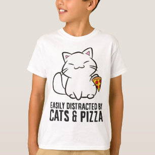 Easily Distracted By Cats And Pizza T-Shirt