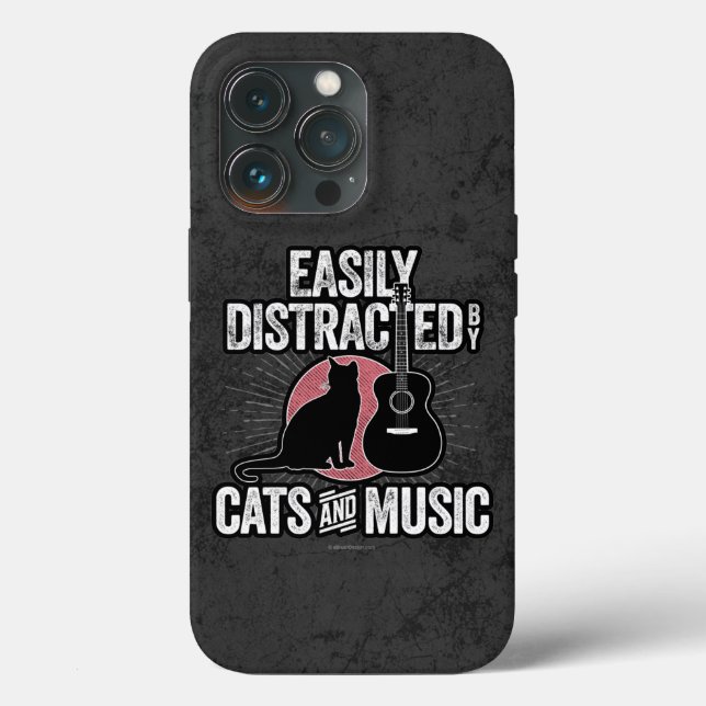 Easily Distracted by Cats and Wine Case-Mate iPhon iPhone Case (Back)