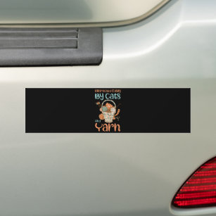 Easily Distracted By Cats And Yarn Knitting Yarn Bumper Sticker