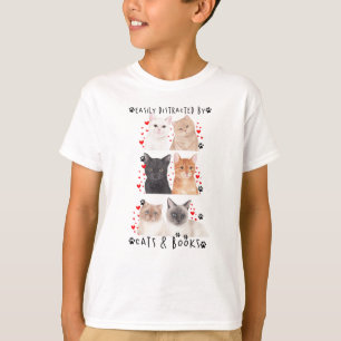 Easily Distracted By Cats & Books T-Shirt