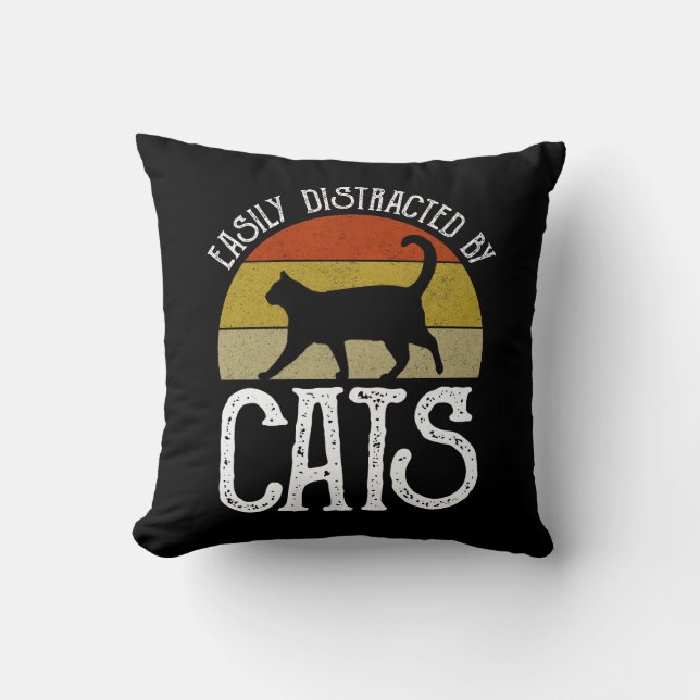 Easily Distracted By Cats Cushion (Front)