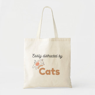 Easily Distracted by Cats Cute Cat Tote Bag