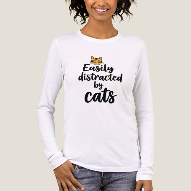 Easily distracted by cats design Tri-Blend shirt (Front)