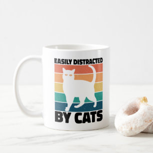 Easily Distracted By Cats kitty kawaii Funny Cat Coffee Mug