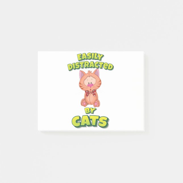 Easily Distracted By Cats Post-it Notes (Front)
