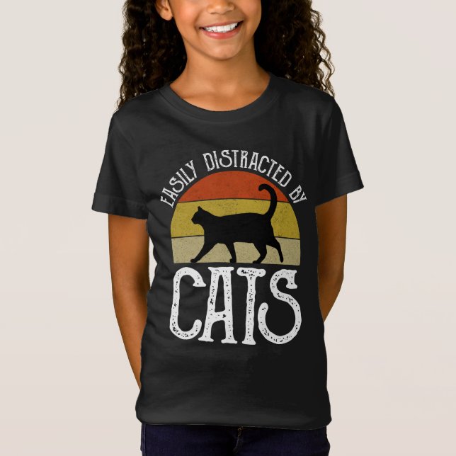 Easily Distracted By Cats T-Shirt (Front)