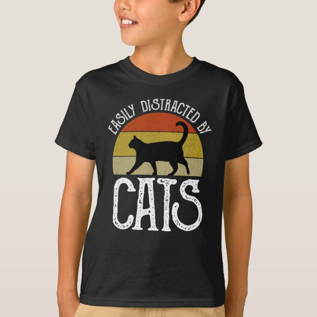 Easily Distracted By Cats T-Shirt (Front)