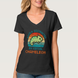 Easily Distracted By Chameleon Funny Virtual pets  T-Shirt