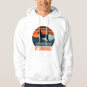 Easily Distracted By Chihuahuas Dog Walking Hoodie