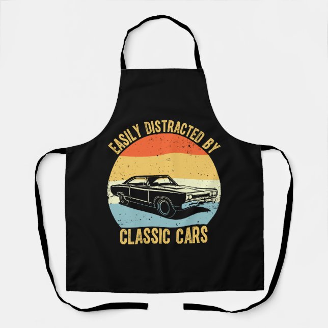Easily Distracted By Classic Cars Apron (Front)