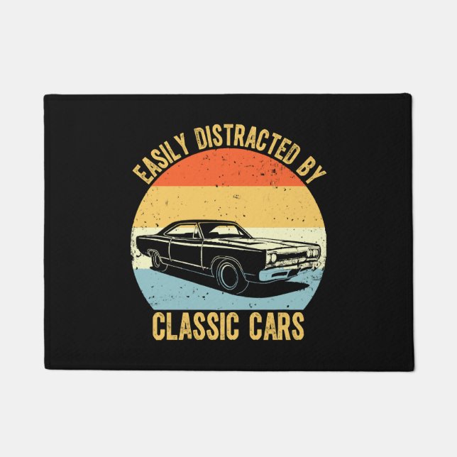 Easily Distracted By Classic Cars Doormat (Front)