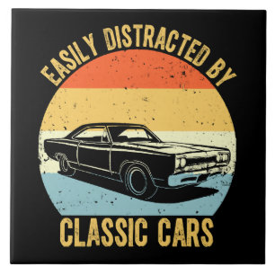 Easily Distracted By Classic Cars Tile