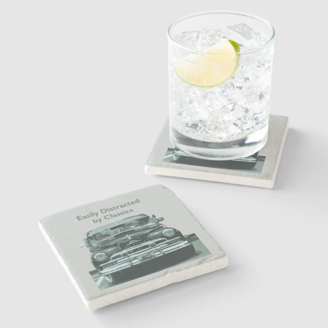 Easily Distracted by Classics Stone Coaster (Side)