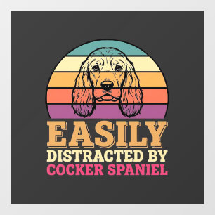 Easily Distracted By Cocker Spaniel Retro Dog