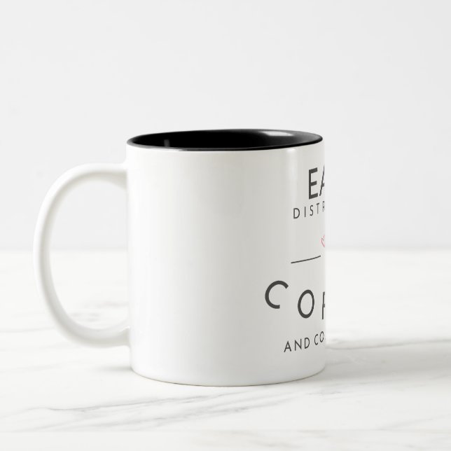 Easily Distracted by Coffee? Two-Tone Coffee Mug (Left)