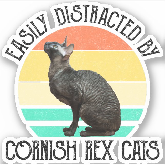 Easily Distracted By Cornish Rex Cats (Front)