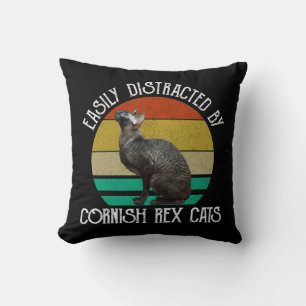 Easily Distracted By Cornish Rex Cats Cushion