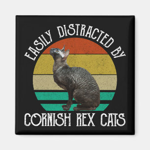 Easily Distracted By Cornish Rex Cats Magnet