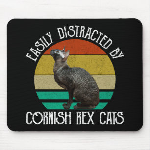 Easily Distracted By Cornish Rex Cats Mouse Pad