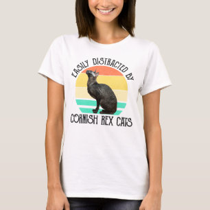 Easily Distracted By Cornish Rex Cats T-Shirt