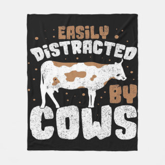 Easily Distracted By Cows| Cow lover blanket gift