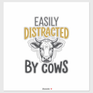 Easily Distracted By Cows Funny Cow Lover Shirt_1