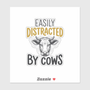 Easily Distracted By Cows Funny Cow Lover Shirt_1