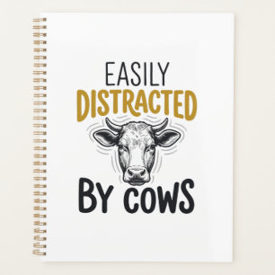 Easily Distracted By Cows Funny Cow Lover Shirt_1 Planner
