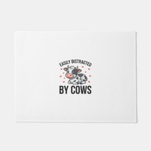 Easily Distracted by Cows Vintage Cow Graphic_1 Doormat