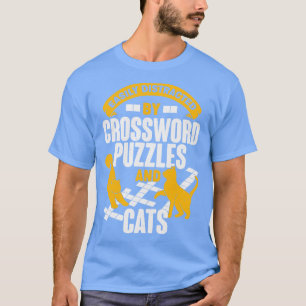 Easily Distracted By Crossword Puzzles And Cats  T-Shirt