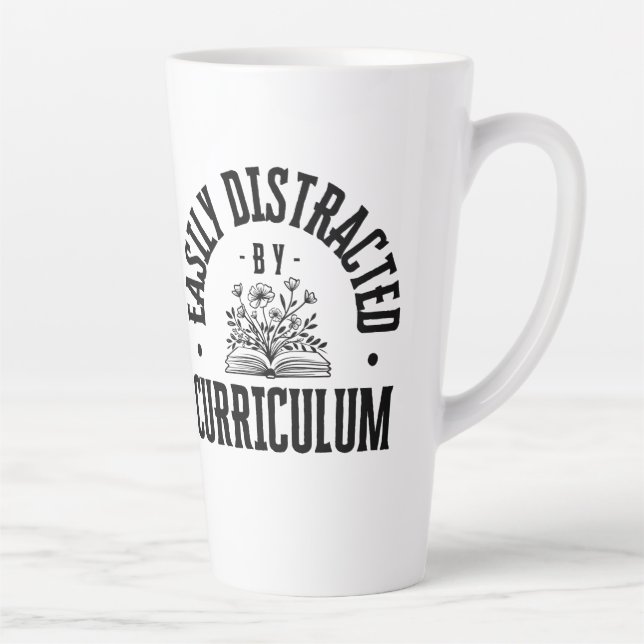 Easily Distracted By Curriculum - Latte Mug (Right)