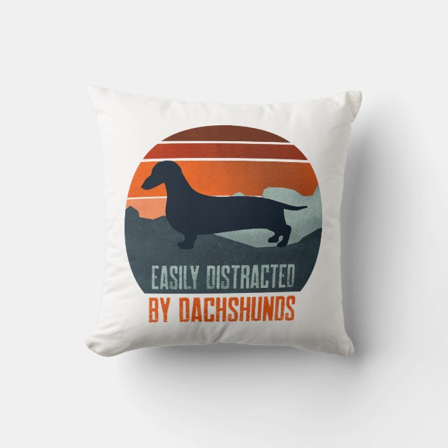 Easily Distracted By Dachshunds Dog Walking Cushion (Front)