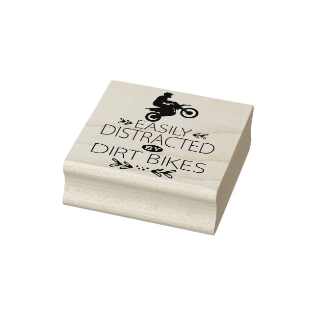 Easily Distracted by Dirt Bikes / Motocross Rubber Stamp (Stamp)