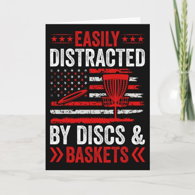 Easily Distracted By Discs And Skets  Card (Front)