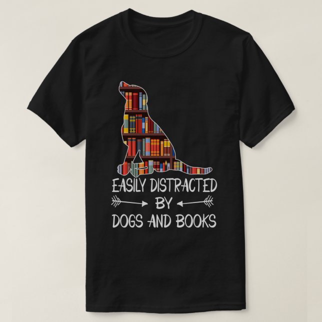 easily distracted by dogs and books Triblend T-Shirt (Design Front)