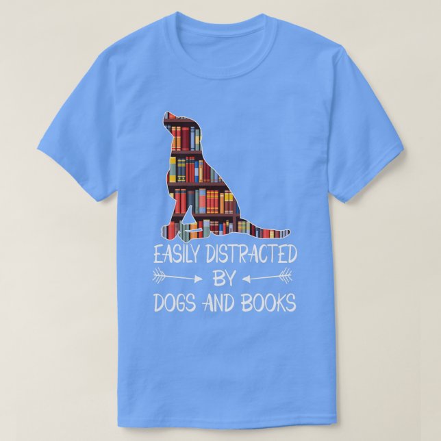 easily distracted by dogs and books Triblend T-Shirt (Design Front)