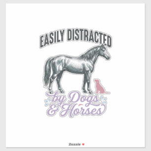 Easily Distracted by Dogs and Horses Shirt Design_