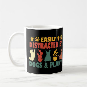Easily Distracted By Dogs And Plants Coffee Mug