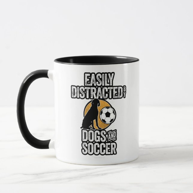 Easily Distracted by Dogs and Soccer Mug (Left)